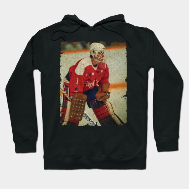 Pete Peeters, 1987 in Washington Capitals (3.06 GAA) Hoodie by Momogi Project